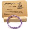 RICHRAIN Braccialetto di ametista Braccialetto di guarigione in quarzo viola Braccialetti di cristallo Donne 6mm