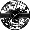Generico Fusorario Orologio in Vinile da Parete LP 33 Giri Silenzioso Idea Regalo A Tema gioco carte casino'