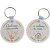 LesBri Homemade Creations Portachiavi Nuova Casa Coppia - Frase Dolce Ci Vediamo a Casa - Regalo Originale per Convivenza, Trasloco, Prima Casa - (SET 2 Pezzi)