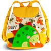 Generico Zainetto Bambino Bambina in Cotone 100%, Personalizzato con Nome, Piccolo, per Scuola Asilo Sport Viaggi, 30x30x10 cm (Dinosauro)