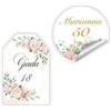 Generico Cartellini e Adesivi Personalizzati Floreali - Segnaposto e Bomboniere per Compleanni, 18 Anni, 50 Anni - Confezione da 10 - Etichette matrimonio (FLR-01)