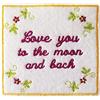 Bling! Handmade Ti Amo Fino Alla Luna e Ritorno Toppa Ricamata Termoadesiva | Cucire | Emblema Applique Distintivo Spilla Abbigliamento T-shirt Jeans Cappelli Pantaloni Borse Accessori Giacche Zaino | 8cm