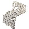 Handmade Chiave di Violino con Spartito e Note Musicali - Spilla da giacca in Argento 925 - Sol - Musica - Musicista - Pentagramma -