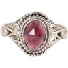 Generico Bohemian Checker Cut Red Garnet Ring Handmade Oval Natural Gemstone 925 Sterling Silver Ring (US 6)