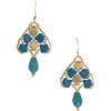 tizianat: gemstone, pearls and beads han orecchini pendenti triangolo perline oro e turchesi con goccia