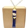 Cairui Design Margherita Fiori Veri Blu Cubo Resina Placcato Oro 18k Collane Con pendenti Donna Handmade