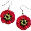 Handmade orecchini fiore di papavero all'uncinetto