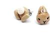 Generic Orecchini a lobo coniglio beige con musetto e coda