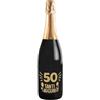 Bottle-Up Bottiglia di Prosecco D.O.C. Extra Dry 0.75 lt., per idea regalo di compleanno 50 anni per lui e per lei, tanti auguri con etichetta in oro (Oro, 50)