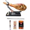 Montevalle Set Jamón Serrano Gran Reserva con Portaprosciutto e Coltello | Set Gourmet con Prosciutto Spagnolo 7-8 kg e Selezione di Salumi Iberici | Stagionatura 20 Mesi
