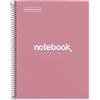 Miquelrius - Quaderno A4, Notebook Emotions, 80 Fogli da 90 g/m², Griglia 5 mm, 1 Striscia Colorata, Spirale Microforata, Taccuino a Scacchi, Copertina Extra Rigida, 4 Fori, Rosa Cipria