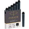 Parker Mini Cartucce di ricarica per inchiostro penna stilografica | Inchiostro QUINK nero | Confezione da 6