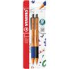 STABILO pointball - Penna a Sfera Ecosostenibile - CO2 neutral - Pack da 2 - Nero/Blu