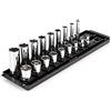 TEKTON Set di chiavi a bussola a 6 punte da 3/8 con binari, 18 pezzi (5/16-3/4) | SHD91213