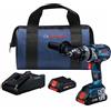 BOSCH GSB18V-975CB25 - Trapano avvitatore a percussione da 18 V, senza spazzole, con 2 batterie avanzate CORE18V® da 4 Ah