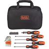 beyond Black+Decker BDHT6223CAPB - Set di cacciaviti con custodia, punta magnetica, 23 pezzi