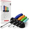 PB Swiss Tools Set di cacciaviti a croce PB 8242.RB | 100% Swiss Made | Set di 4 cacciaviti SwissGrip PH 0/1/2/3, con pratico supporto da parete