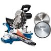 Scheppach HM254 - Sega da taglio con avviamento graduale e laser, potenza 2000 W, diametro 255 mm, larghezza di taglio/altezza 340 mm x 90 mm, con 2° lama (HM254)