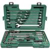 SATA ST09519SJ - Set di chiavi a bussola metriche a 6 punti, 76 pezzi, 1/4 e 1/2