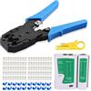 Gaobige rj45, kit di crimpatura Cat5 Cat5e, con 100 connettori RJ45 Cat5, 20 coperture per connettori RJ45 Cat5e, tester per cavi, spellafili di rete