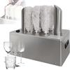 CUTANGELAR Lucidatrice Per Bicchieri Da Vino In Acciaio Inox, Lucidatrice Professionale Per Bicchieri, Pulizia A 360° Con Spazzole Rimovibili, Per Hall, Lounge, Bar, Cucine E Ristoranti(8Head)