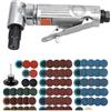 BINGNU Mini 1/4 Air Angle Die Grinder 90 Gradi Pneumatico Rettifica Lucidatrice Mulino Macchina for Incidere Intaglio Tool Kit Con Dischi Abrasivi per lucidatura(With 80pcs set)