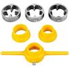 cskky Kit di utensili for filettatura tubi da 6 pezzi, set filiere for maschiatura NPT 1/2 3/4 1 for pompe, for, manuali, for riparazione idraulica .oth