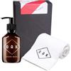 OAK GENTLE BEARD CLEANING KIT I Cura della barba Set contiene BEARD WASH (200 ml) e vellutato BEARD TOWEL (40 x 50 cm). Cosmetici naturali vegani certificati di Berlino.