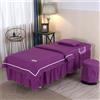 Surwin Lenzuolo Copri Lettino da Massaggio 4 Pezzi, Coprilettino da Massaggio con Foro Lavabile e Riutilizzabile Lenzuolo per Lettino da Massaggio Morbido (60x180cm,Viola scuro)