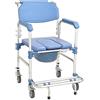 Ddasam Sedia wc per anziani sedia comoda wc per anziani con rotelle sollevatore disabili Sgabello Doccia Pieghevole con Schienale e Braccioli Estraibili per Donne Incinte