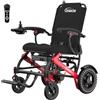 ZENBON Sedia a rotelle elettrica pieghevole leggera 17,8 kg: Sedia a rotelle elettrica con telecomando e pulsante di spinta posteriore - Sedia a rotelle elettrica fuoristrada pieghevole 150 kg