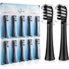 Elyhead Testine di ricambio compatibili con spazzolino da denti Colgate 360 Power Charoal, nero, confezione da 10