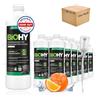 BiOHY Detergente per pavimenti per robot, stazione con profumo arancione (12 x 1 litro) + dosatore, detergente concentrato per tutti i robot pulitore e aspirapolvere con funzione bagnata, braccio di
