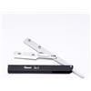 Focus Slim Al R28-2. Rasoio da barba a Mano libera per mezza Lametta. Corpo in Alluminio, Apertura istantanea. Leggero da Taschino. (Nero)