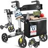 KESSER Leggero deambulatore pieghevole Girello ultraleggero con 4 ruote Premium in alluminio Rollator Set Peso massimo sopportato: 136 Kg