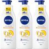 Nivea Q10 Latte Idratante Rassodante Vitamina C Azione Tonificante Elasticizzante Nutriente Antiossidante 48h Formula ad Assorbimento Rapido per Pelli Normali - 3 Flaconi da 400ml