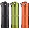 TopHomer Custodia portapillole 3PCS, serbatoio di stoccaggio portatile, porta farmaci in lega di alluminio impermeabile, portapillole medicinali giornalieri, contenitore per pillole (3 colori)