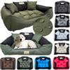 KING DOG Letto per cani molto grandi, XXL, 130 x 105 cm, personalizzabile con nome, cuscino impermeabile sfoderabile, lavabile, comodo divano morbido, morbido, antiscivolo, prodotto in UE colore verde