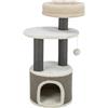 TRIXIE Heimtierbedarf GmbH & Co. KG TRIXIE Tiragraffi Marco 85 cm in bianco/beige/grigio - Albero per gatti a più piani con molte possibilità di graffi e giochi, nonché luoghi di ritiro - accogliente e stabile - 44469
