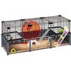 FERPLAST - Gabbia per criceti grande - Gabbia per topolini - Rete metallica - con accessori - Modulare - Multipla Hamster, 107,5 x 37,5 x h 42 CM