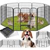 tectake® Recinto per Cani, Cuccioli, Conigli e Animali di Piccola Taglia, Set 8 Pannelli, Recinto da Esterno e Interno, Porta con Doppio Blocco, Pieghevole - Dimensioni Singolo Pannello 80 x 80 cm