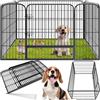 tectake® Recinto per Cani, Cuccioli, Conigli e Animali di Piccola Taglia, Set 4 Pannelli, Recinto da Esterno e Interno, Porta con Doppio Blocco, Pieghevole - Dimensioni Singolo Pannello 70 x 85 cm