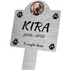 GFD Targhetta commemorativa da Giardino per Animali Domestici. Uso Esterno, Personalizzabile, Impermeabile. Mis 25x12 cm (Argento Spazzolato)