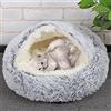 DG Catiee Lettino a forma di igloo per gatti di piccola taglia, calmante, morbido, caldo, per interni, gatti, cuccioli, piccoli cani (in peluche, 35 cm, grigio)