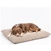 4L Textil Cuccia Cane velluto a coste Cuscino Cane Taglia Grande e Media Cuscino per Cani sfoderabile e lavabile (100x80 cm, Latte(Strisce))