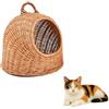 QLS Cesta vimini per cane/gatto 40 x 34 x 35 cm con manico