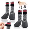 QINLECTRI 2 paia di calzini anti-scivolo, antiscivolo, per cani e cani, impermeabili, in gomma, con cinghie regolabili per uso interno ed esterno (taglia grande)