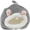 Hohopeti Cuccia per Piccoli Animali Nido di Criceti Letto Caldo per Animali Domestici Invernale in Cotone Morbido per Viaggi Casa Auto Pavimento Grigio Chiaro