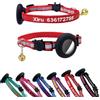 SF Custom Collare per gatti personalizzato, collare identificativo per gatti in nylon staccabile, ricamato con nome dell'animale domestico e numero di telefono, con custodia impermeabile e campana (riflettente)