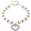 Raopuzi Gatto Collare per Cani con Perle e Diamanti Collare per Cani con Catena per Cani Collare per Cani Regolabile Collare per Cani con Diamanti Flash (White, S)